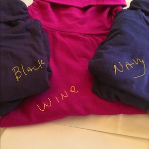 COLDWATER CREEK TURTLENECKS Tees 3 (Blk,Wine,Blu) NWT.